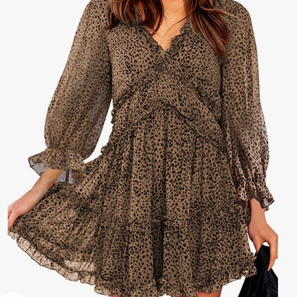 Leopard print backless dress size small. New (without tags)